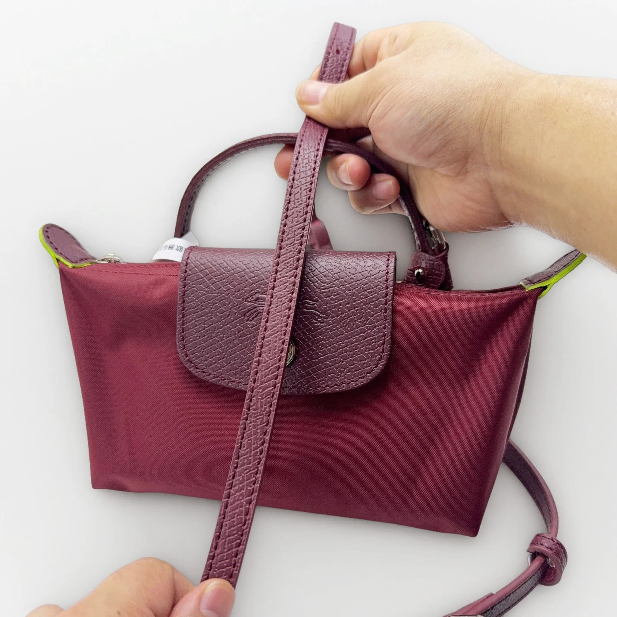 Replacement shoulder strap for pomegranate bag in cow leather for mini bag Longchamp Accessories for bags with free change