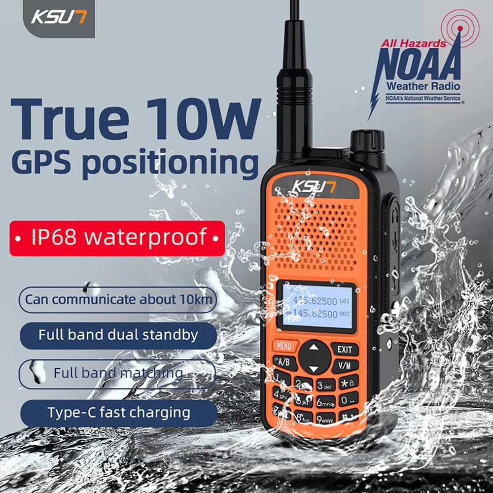UV70P IP68 NOAA UV Dual Band 144-520MHz GPS HAM Radio FM Air Band Ricetrasmettitore Torcia a lungo raggio Walkie Talkie