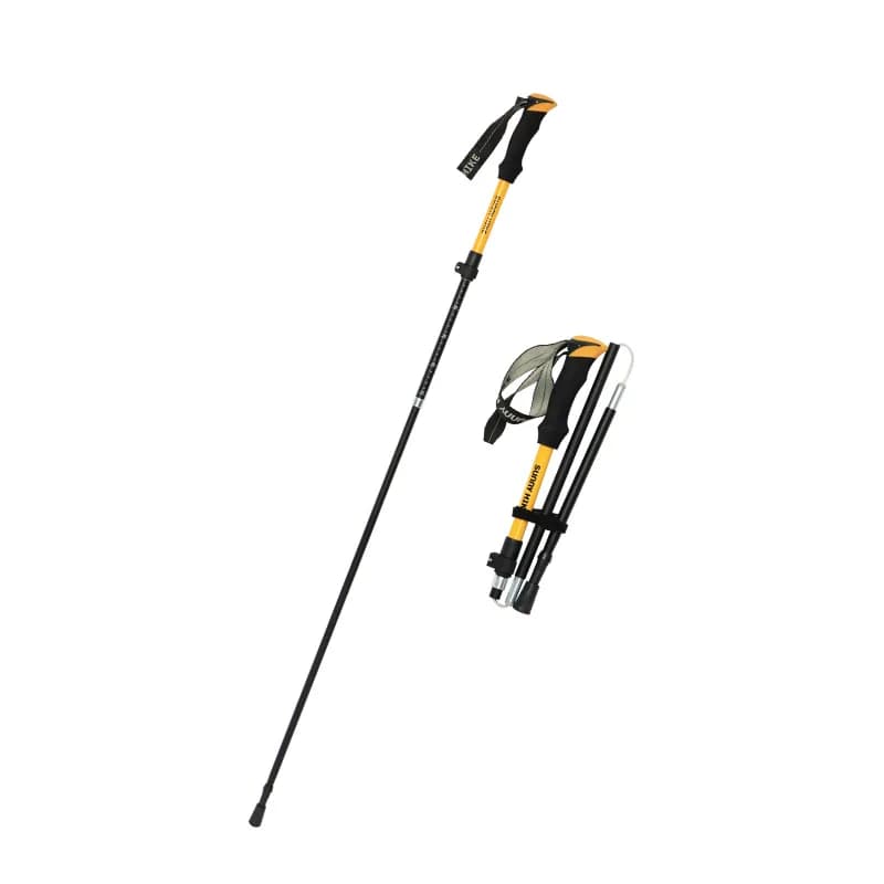Aluminum Alloy 5 Section Folding Trekking Pole Ultralight Collapsible Hiking Stick Adjustable Walking Cane for Men Women Outdoor