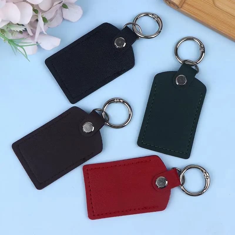 1/4 Pezzi Custodia in Pelle per Carte NFC Smart Access, Portachiavi in Vera Pelle, Porta Carte IC