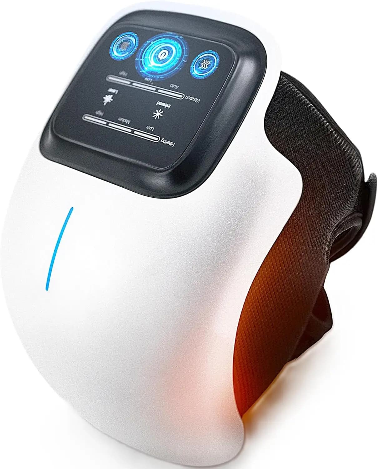 Massaggiatore per Ginocchia Riscaldato Ricaricabile con Vibrazione, Supporto Regolabile e Display LED per il Comfort delle Articolazioni