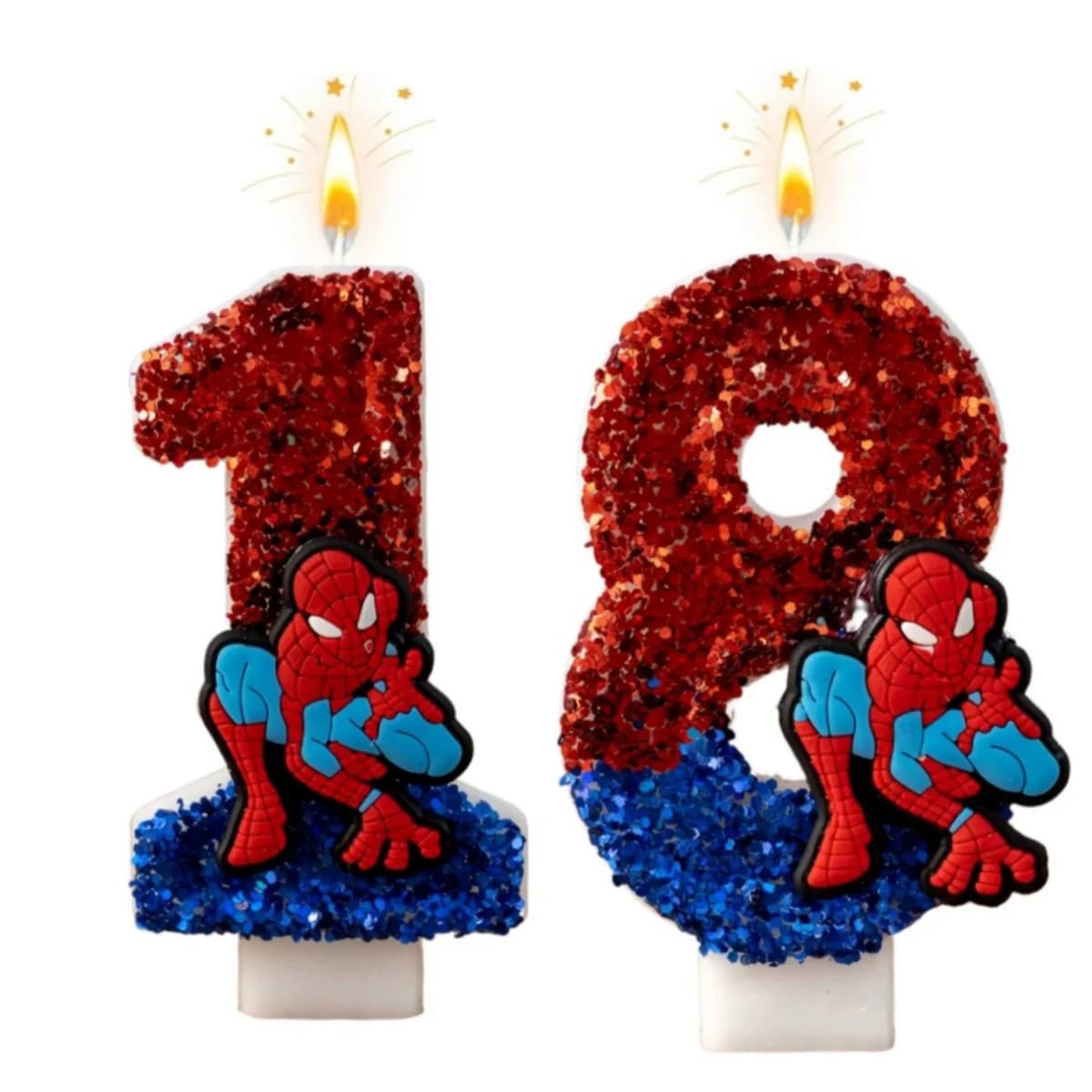 New Numerical Candles 0-9 Original Theme Ragnatela per Torte di Compleanno, Decoration per Feste e Anniversari