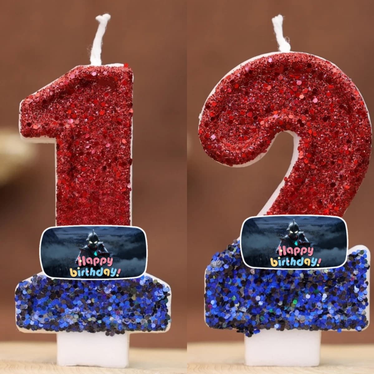 Candela Digitale Gigante Ultraman Numero 0-9, Decorazione per Torte di Compleanno, Accessori per Feste a Tema Cartoni Animati