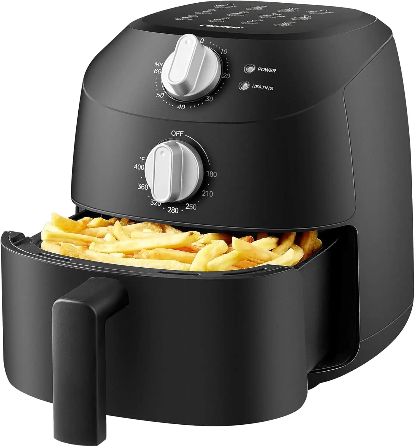 Air Fryer Compact from 2.1 Liters with 12 Preset Programs, Timer and Control Adjustable Temperature, Dishwasher Washable Basket