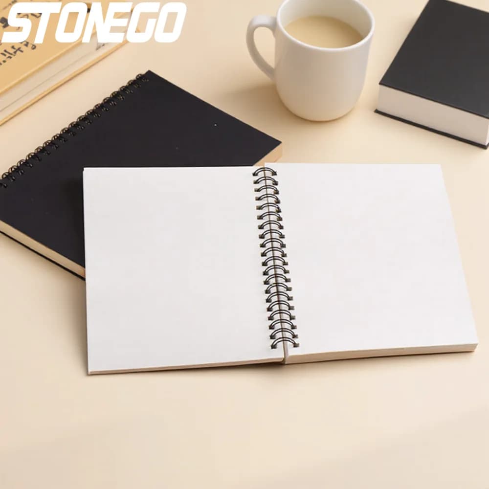 Creative Retro Kraft Paper Sketchbook Blank Doodle Note Diary Coil Book for Artists Wholesale High Quality