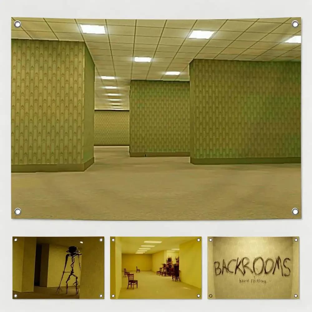 T-The B-Backrooms Movie 2026 Flags Wall Hanging Tapestry Outdoor Garage Room Decorative flag Background Blanket