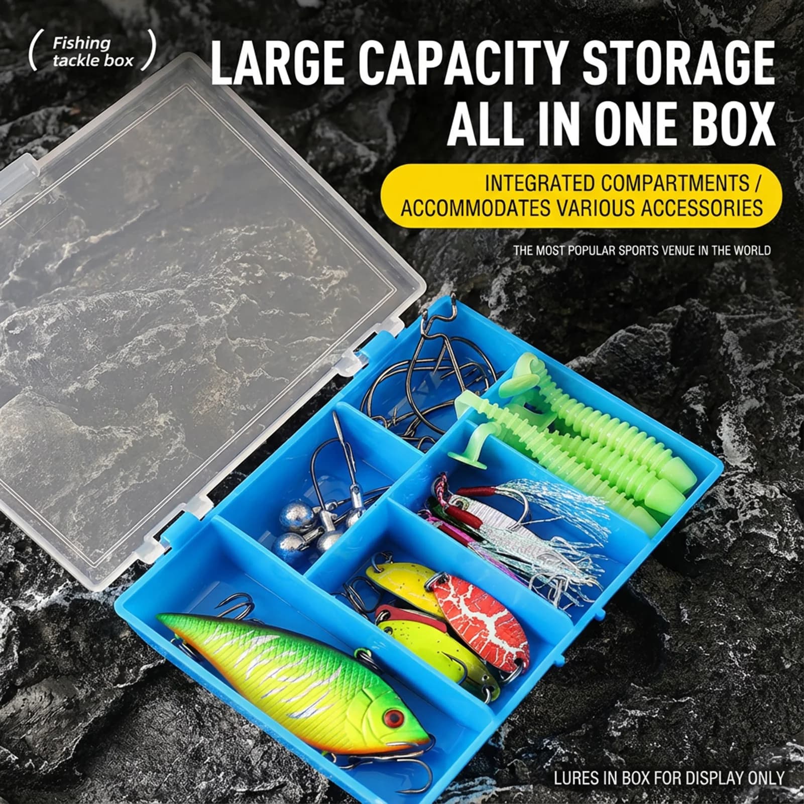 Anglers Fishing Tackle Box Storage Box Portable 6 Grid PP Plastic Organizer for Lures Hooks Small Accessories Travel Pill Case
