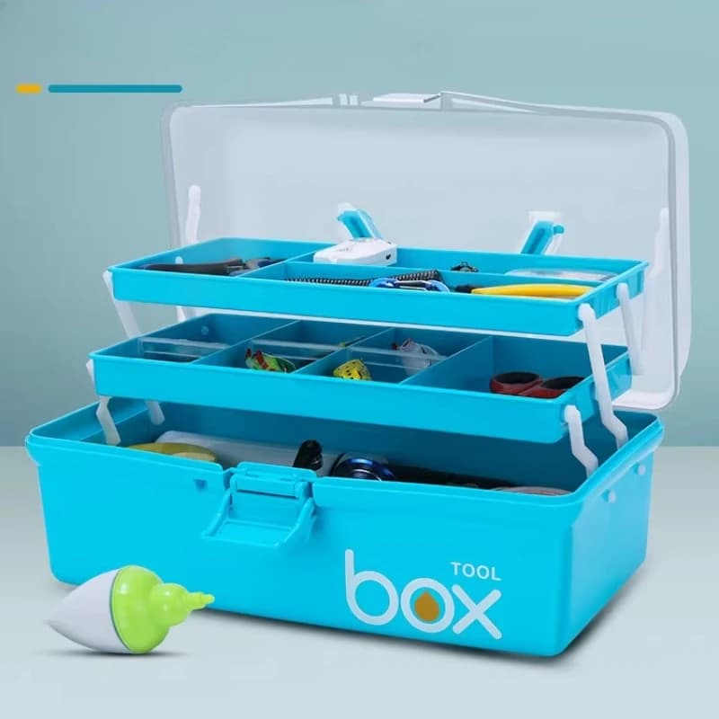 Waterproof Fishing Equipment Box, Multilayer Organizer for baits, Portable Box with Adjustable Dividers for hooks and baits