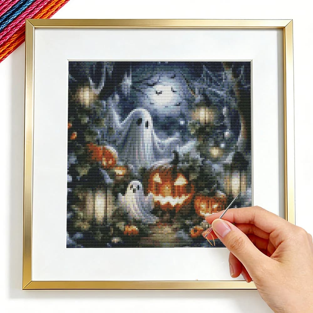 embroidery kits Pumpkin Halloween Hand Sewing Threads Cross Stitch ghost 11CT Decorative Home handmade