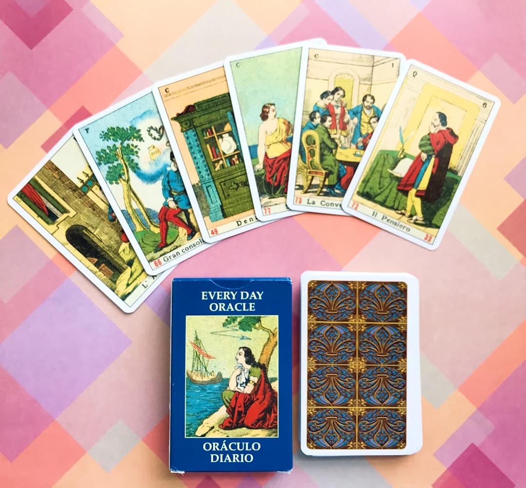Carte Oracle Sibyl tascabili 9x6 cm - Mazzo Sibilla in stile italiano per la guida quotidiana, regalo per divinazione per principianti, giocattolo per feste