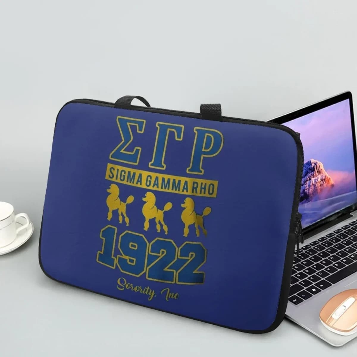 Borsa per laptop con stampa Sigma Gamma Rho, custodia protettiva per computer, custodia protettiva per il trasporto a spalla, per borse da 10 12 13 15 17 pollici, borse da donna