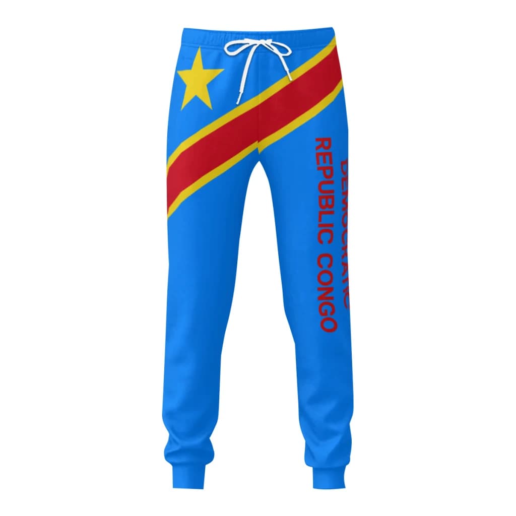 Pantaloni della tuta da uomo pantaloni della repubblica democratica del Congo con tasche pantaloni da jogging calcio calcio sport sudore con coulisse