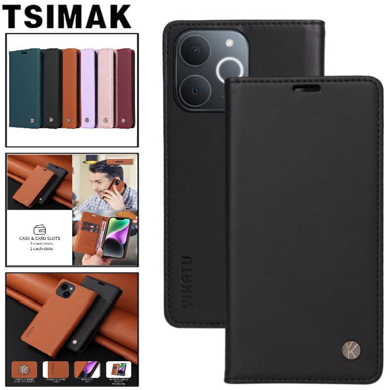For Realme Note 70T Case Realme Note 70 T Phone Case Narzo 80 Lite 4G Cover Business Strong Magnet Leather Flip Wallet Coque