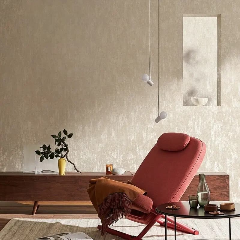 Carta da parati non tessuta in stile francese vintage Rivestimenti murali strutturati traspiranti semplici in tinta unita per soggiorno, camera da letto, cucina