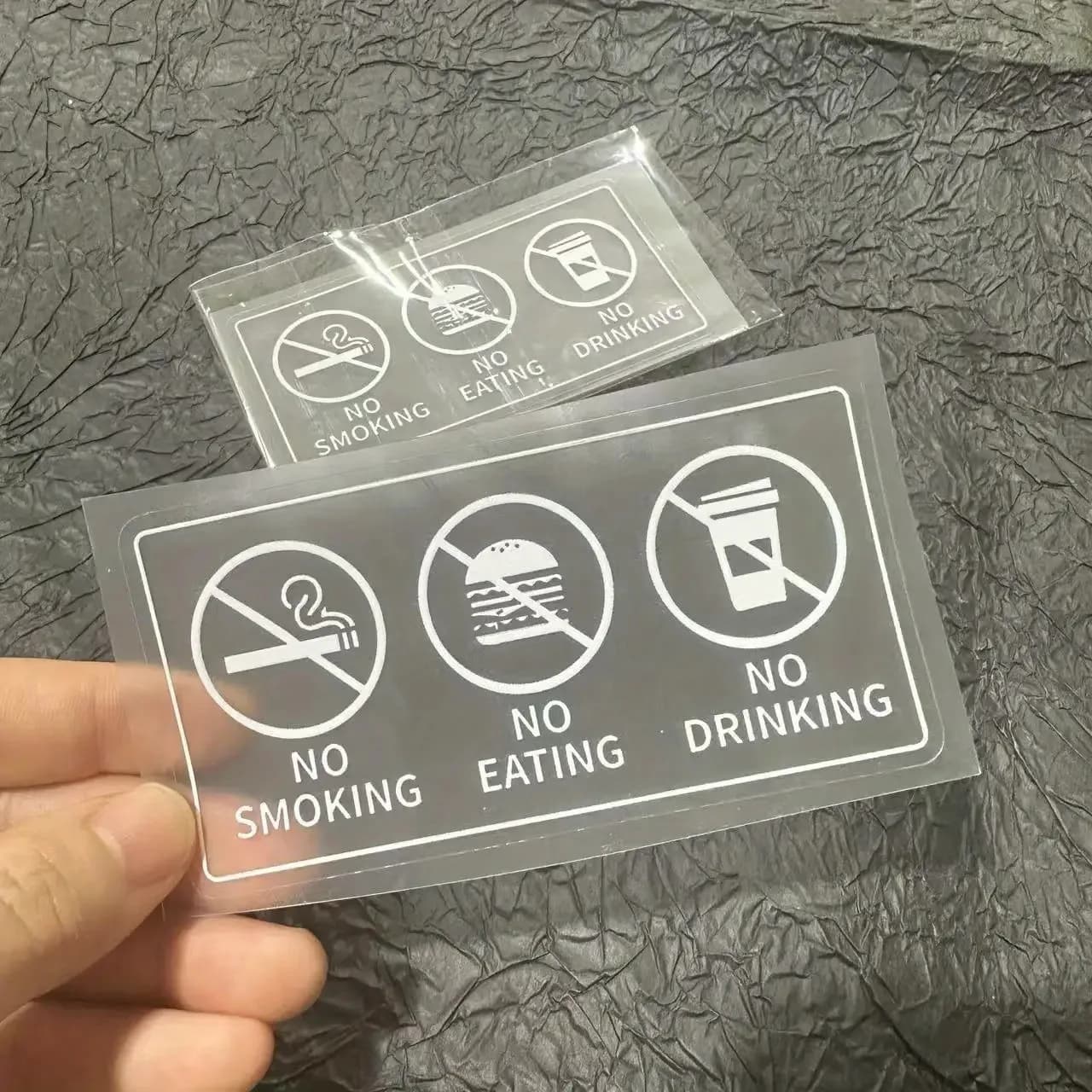 No Smoking Eating Drinking Car Sticker Matte Vinyl Decal Truck Motorcycle Helmet Office Home Decor Universal Auto Sign Paster