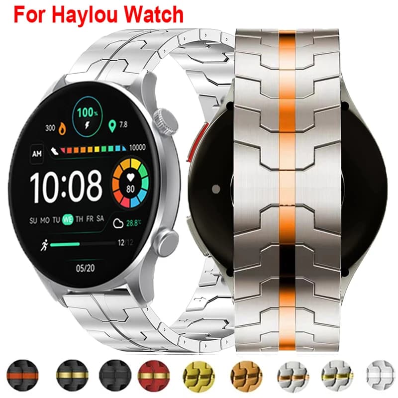 Metal Stainless Steel Strap For Haylou Watch 2 Pro RS5 R8 S8 Men Wristband For Haylou Solar Plus RT3 Solar LS05 GST Lite RT2 RS3