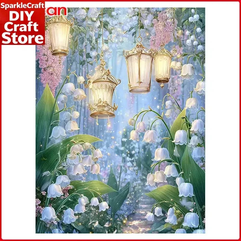 Kit per Diamond Painting Paesaggio Floreale, Nuovi Arrivi 2025, Diamanti Rotondi Completi, Fatto a Mano, Regalo, Decorazione Murale, Kit Artigianale