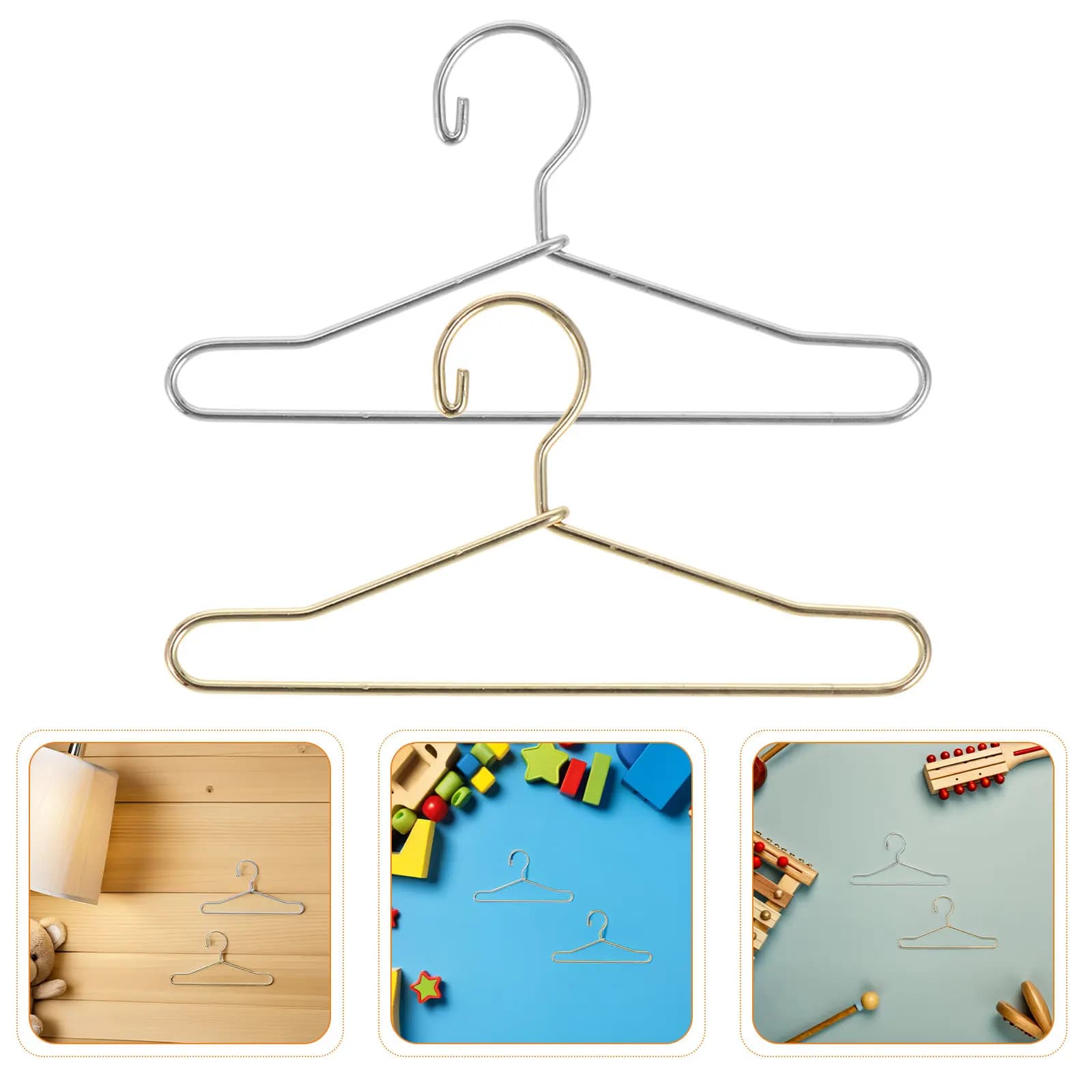 24 Pezzi Mini Appendiabiti in Metallo, Accessori in Miniatura per Armadio di Casa delle Bambole, Organizzatori per Vestiti e Supporti per Stoccaggio