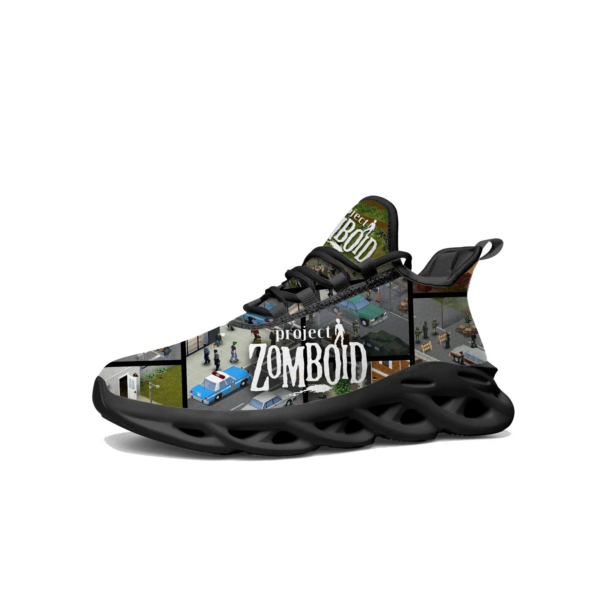 Scarpe da ginnastica Project Zomboid Flats Sneakers Cartoon Game da uomo e da donna, scarpe sportive da corsa su misura con lacci