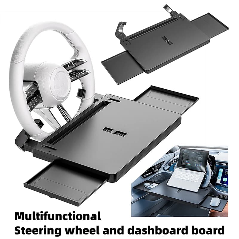 Portable Car Laptop Computer Desk Mount Stand Eat Work Car Steering Wheel Dining Table Bracket Drink Food Coffee Tray Board