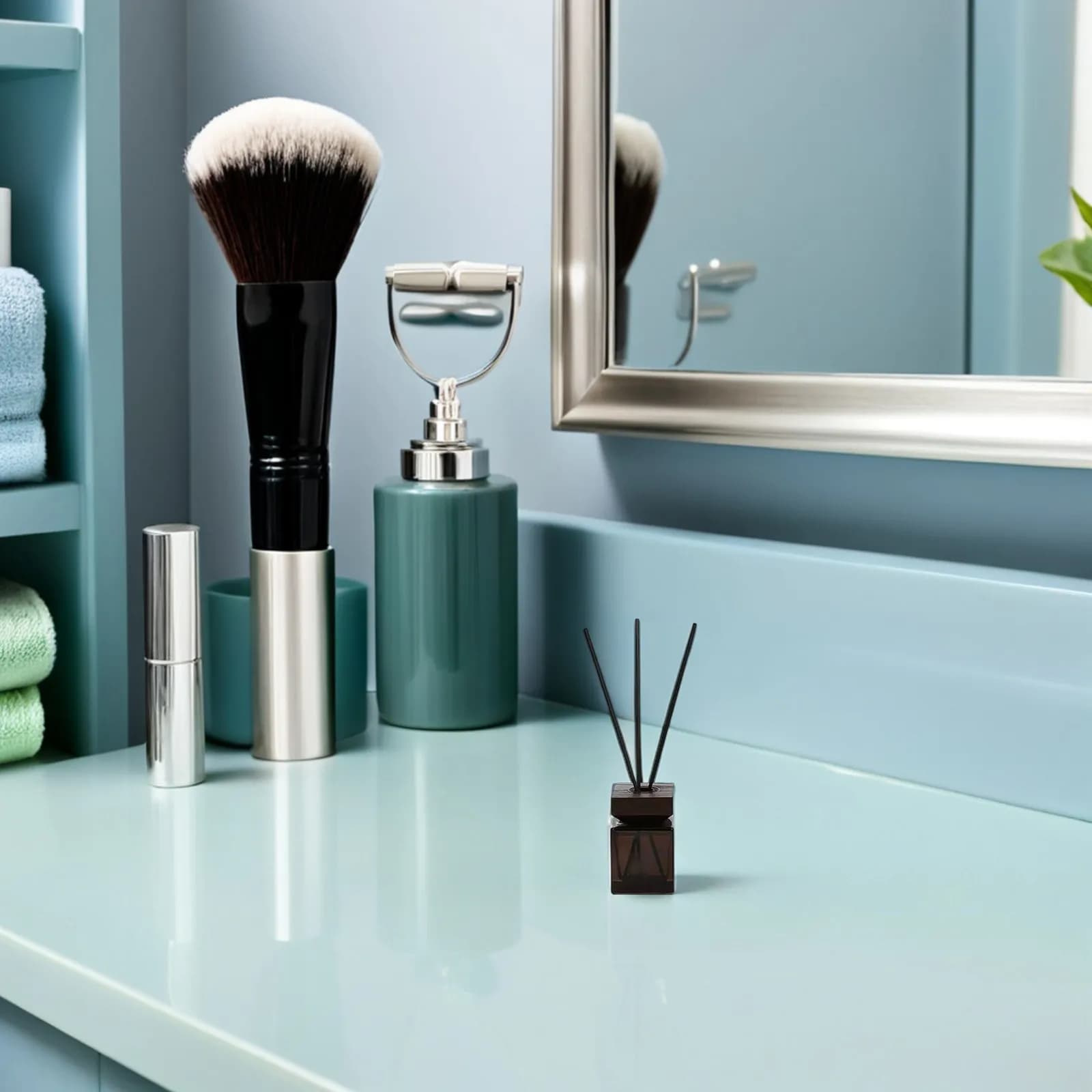Set di 1 Diffusore di Aromi in Rattan con Bottiglia, Coperchio in Legno, Bottiglia in Vetro Ricaricabile per Aromaterapia, Elegante Decorazione per Casa e Ufficio, Romantico