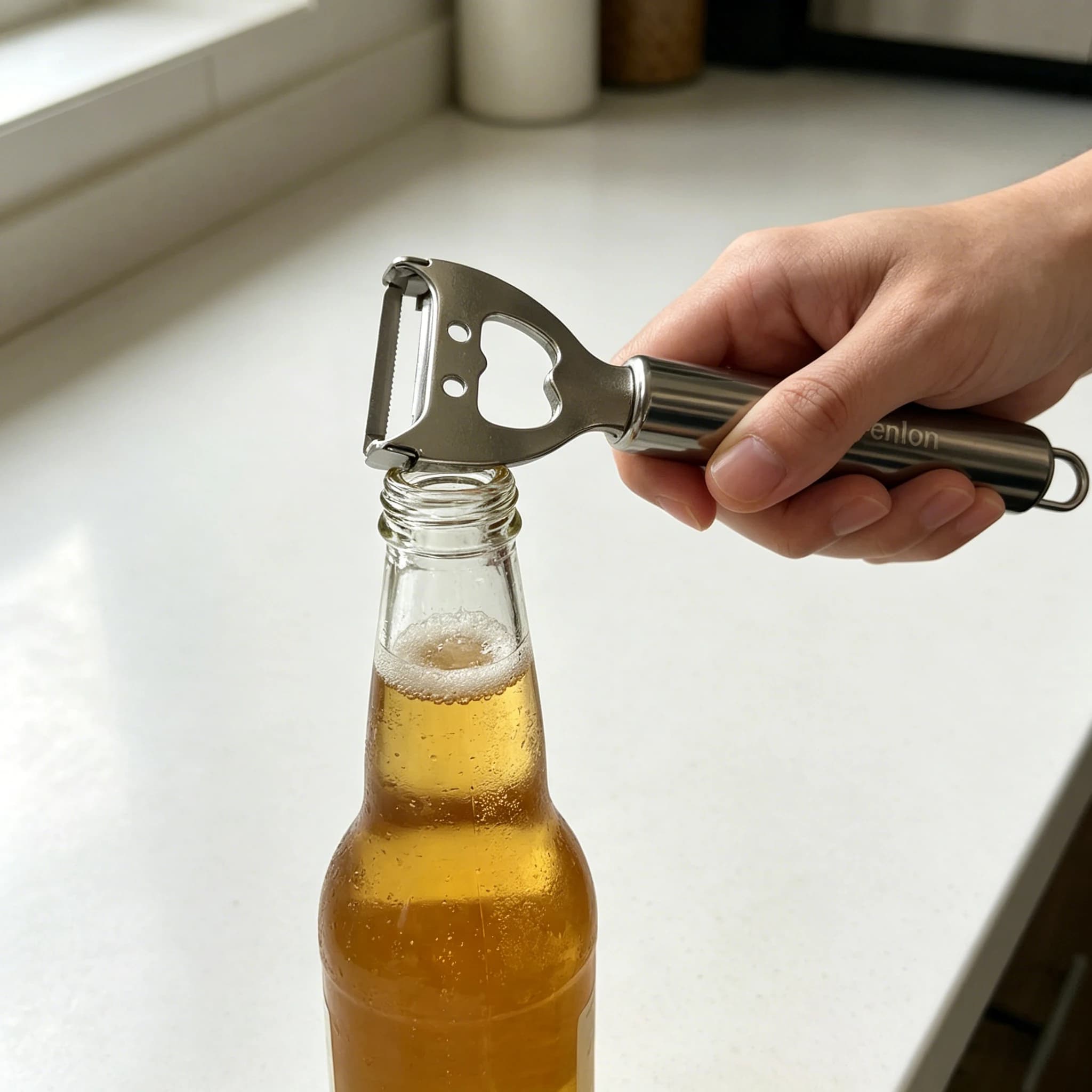 Stainless Steel Fruit Peeler Multi functional Kitchen Tool Portable Beer Opener Household Peel Knife
