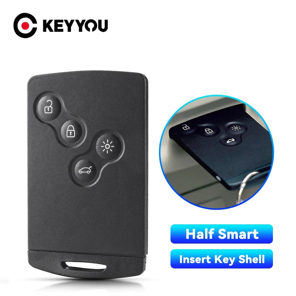KEYYOU 5PCS Mezza Smart Per Renault Megane Laguna Koleos Fluence Scenic Clio Captur Chiave Dell'automobile Caso Chiave Intelligente Caso