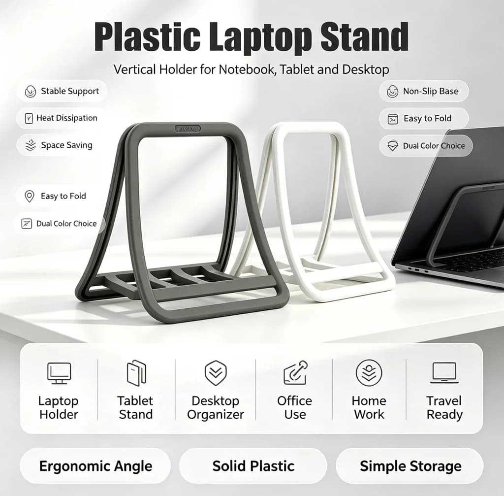 Vertical Laptop Stand Notebook Holder Double Slot Desktop Laptop Storage Support Dock For MacBook Tablet PC Space Saving Desk