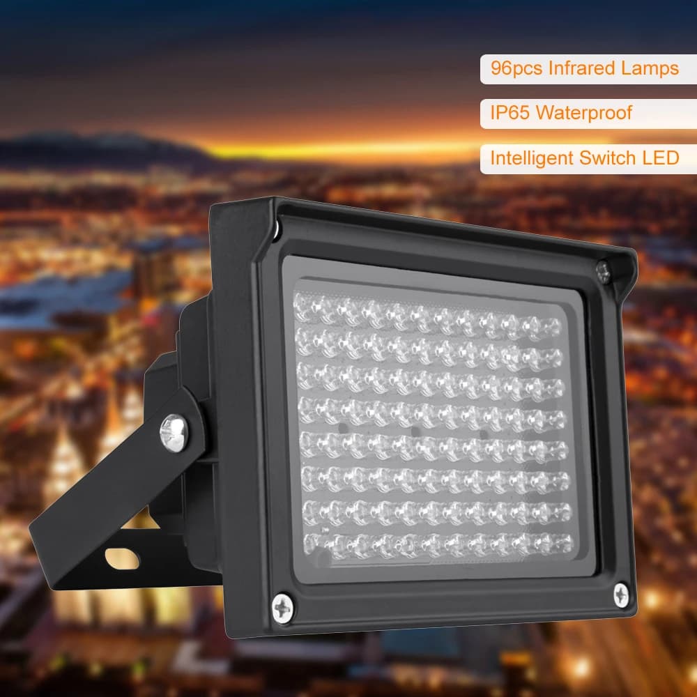 96 LED IR Array, Infrared Lamps for Night Vision, Outer Raincoats, for CCTV Security Cameras, Infrared Light emitter