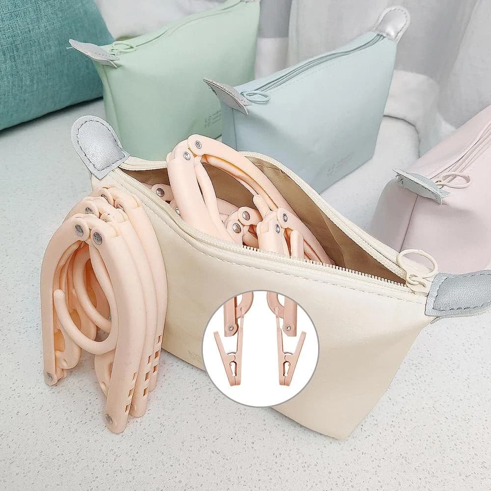 Multi-function folding clothes hanger Multi-color folding clothes hanger with bag holders