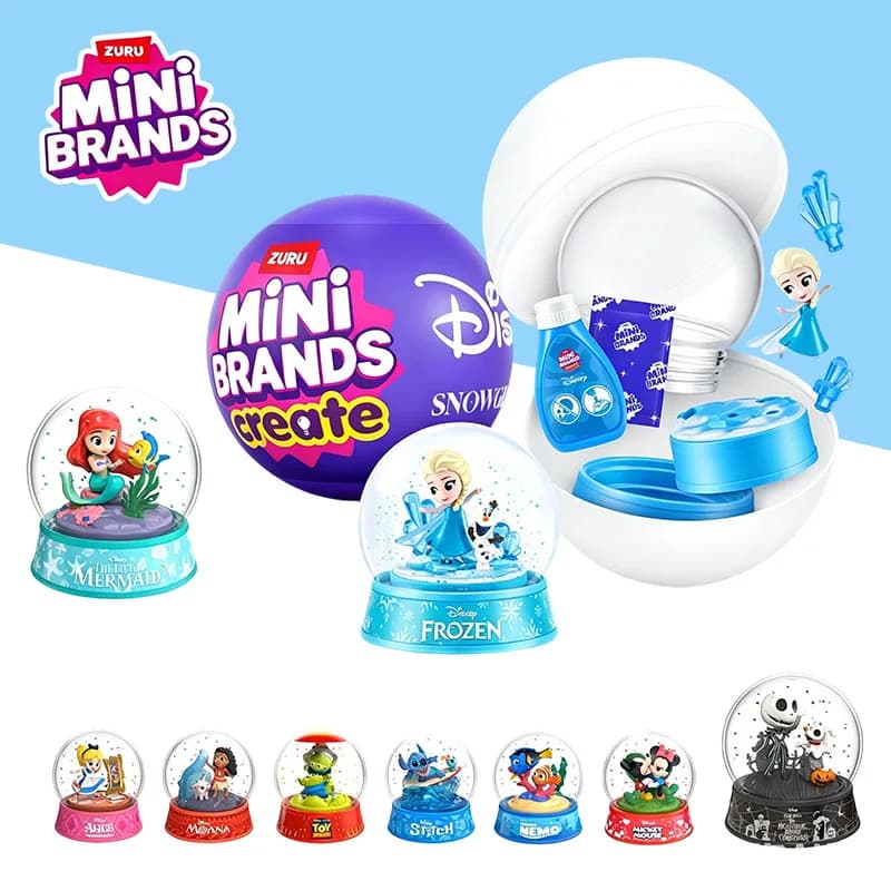Zuru Mini Brands Themed Snowflake Crystal Ball Diy Production Trendy Blind Box Surprise Ball Christmas Gift
