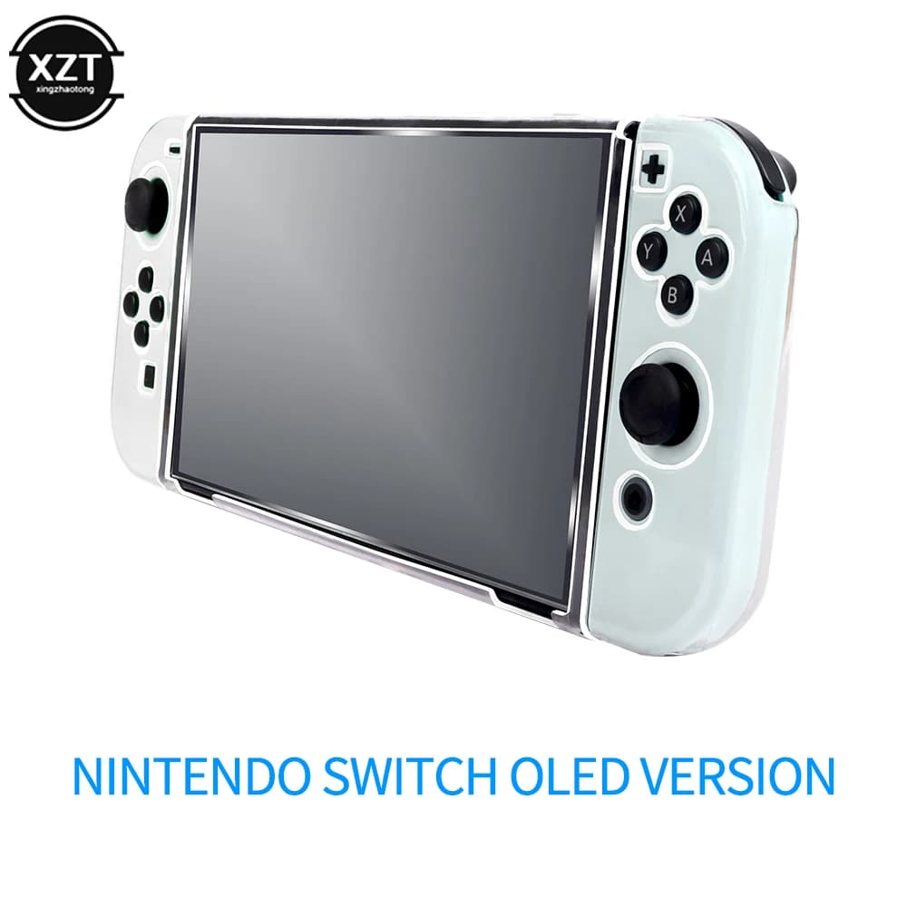 Custodia trasparente per Nintendo Switch Custodia per controller di gioco Oled Custodia morbida in TPU trasparente + Custodia rigida per PC Custodia protettiva in cristallo