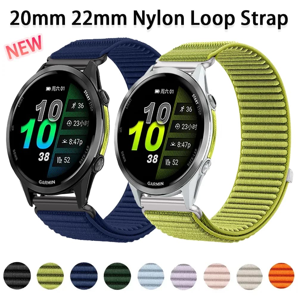 18mm 20mm 22mm Nylon Strap for Garmin Forerunner 970 570 47/42mm 965 265 165 55 Venu 4 45/41mm Bracelet Garmin Active 6 5 Correa