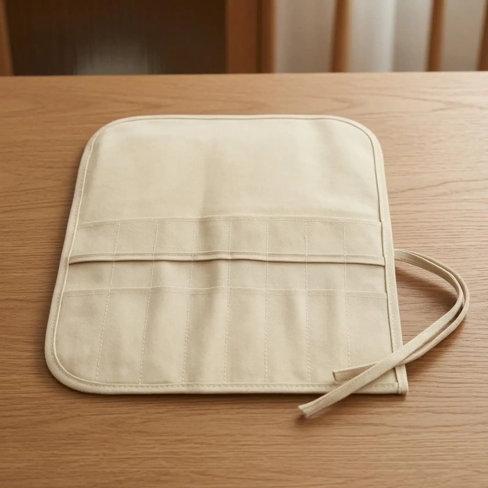 Knitting Stitch Tool Organizer Pouch Canvas Storage Case Roll Up Holder for Crochet Hooks Knitting Supplies Craft Accessories