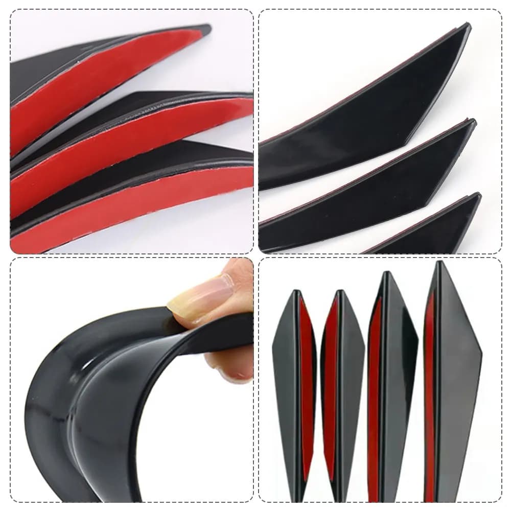 Set di 6 Splitter per Paraurti Anteriore Auto, Diffusore in PVC, Protezione Paraurti, Design Elegante e Resistente agli Urti, Facile Installazione