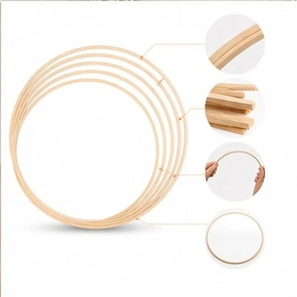 12Pcs Bamboo Flower Hoop Craft Rings Sturdy Round Wreath Frame for Macrame Dreamcatcher Wedding Decor Wreath Form Frame