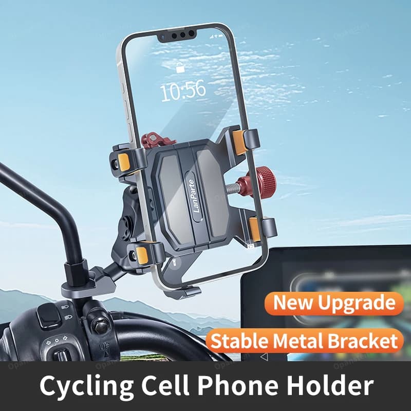 Shockproof Motorcycle Phone Holder Vibration Dampener 360 Rotation Motorbike Bicycle Bike Scooter Smart Phone Stand Mount