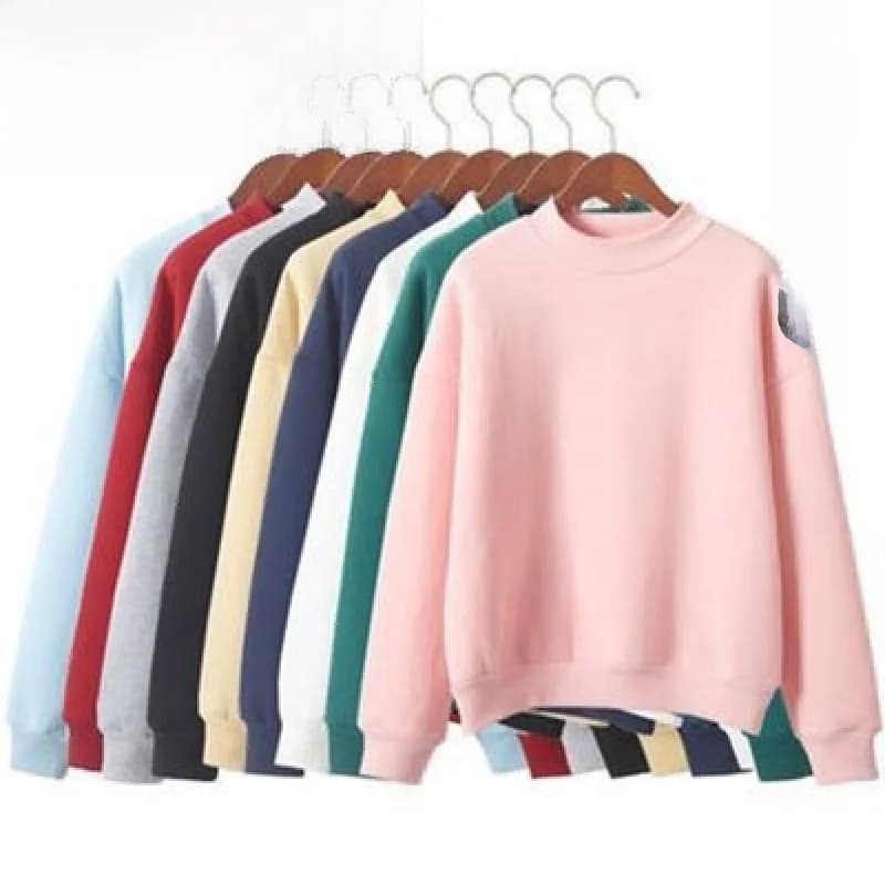 Autumn Winter Warm Women's Fashion Pullover Sweatshirt Long Sleeve Color Casual Comfortable Soft Polyester Hoodie