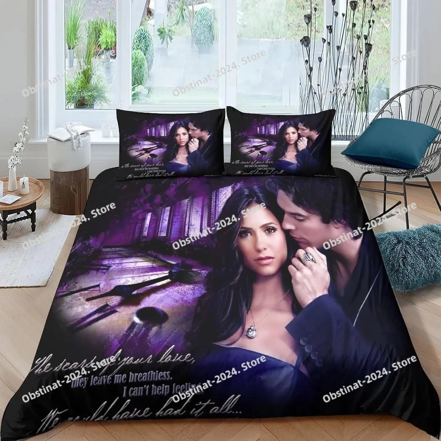 Copripiumino Anime The Vampire Diaries Set di biancheria da letto per adulti Ragazzi Ragazze Decorazione camera da letto Regalo per bambini Singolo Doppio Dimensioni
