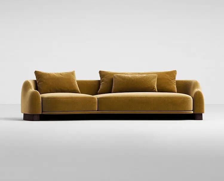 @#Olive Green Velvet Sofa Emerald Green Recliner Bitting Gold Leg for Home Hotel Apartment Durable Fabric Living Room Furniture