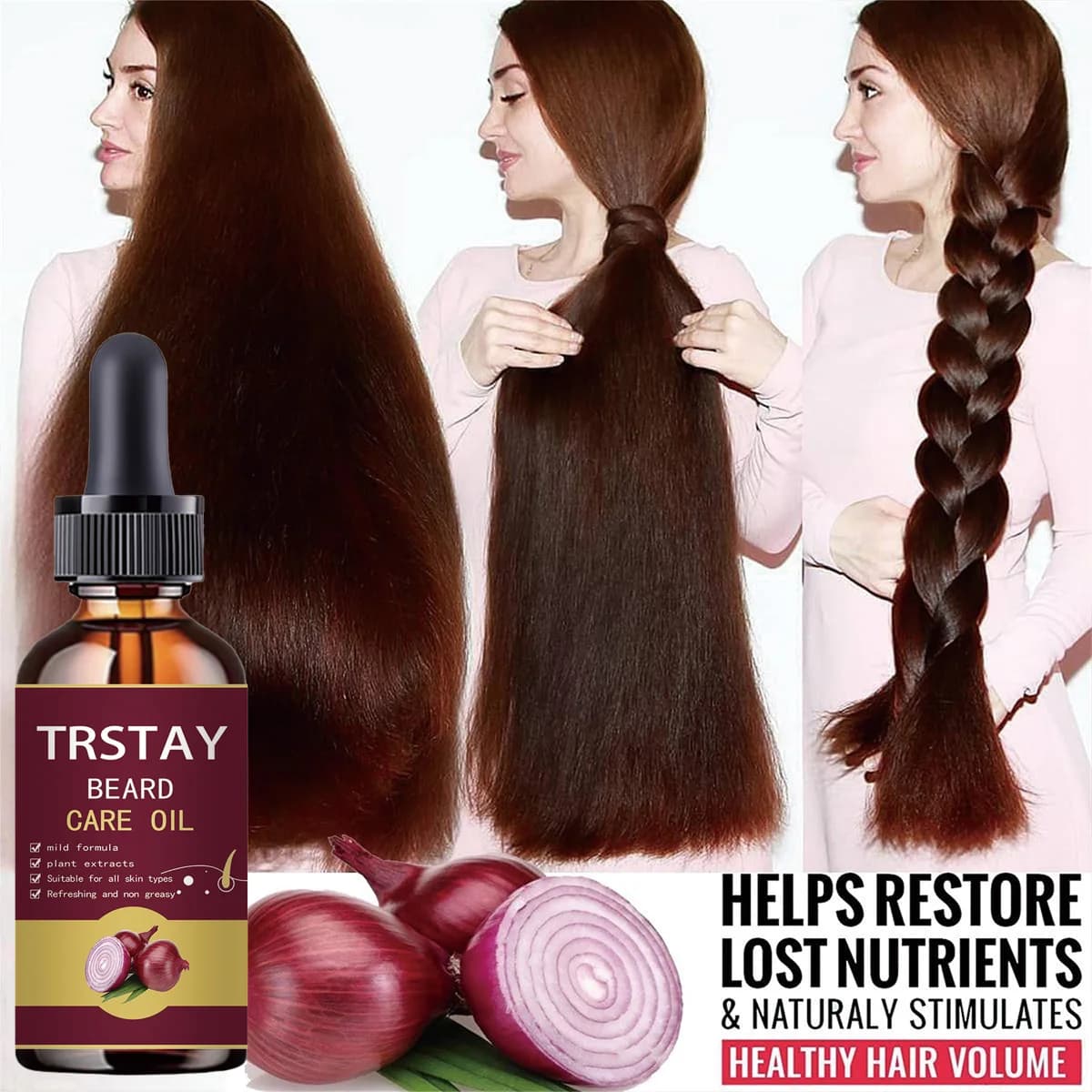 Hair oil spray with black onion seeds for natural hair care and growth Prevents hair loss Biotin Fast hair growth