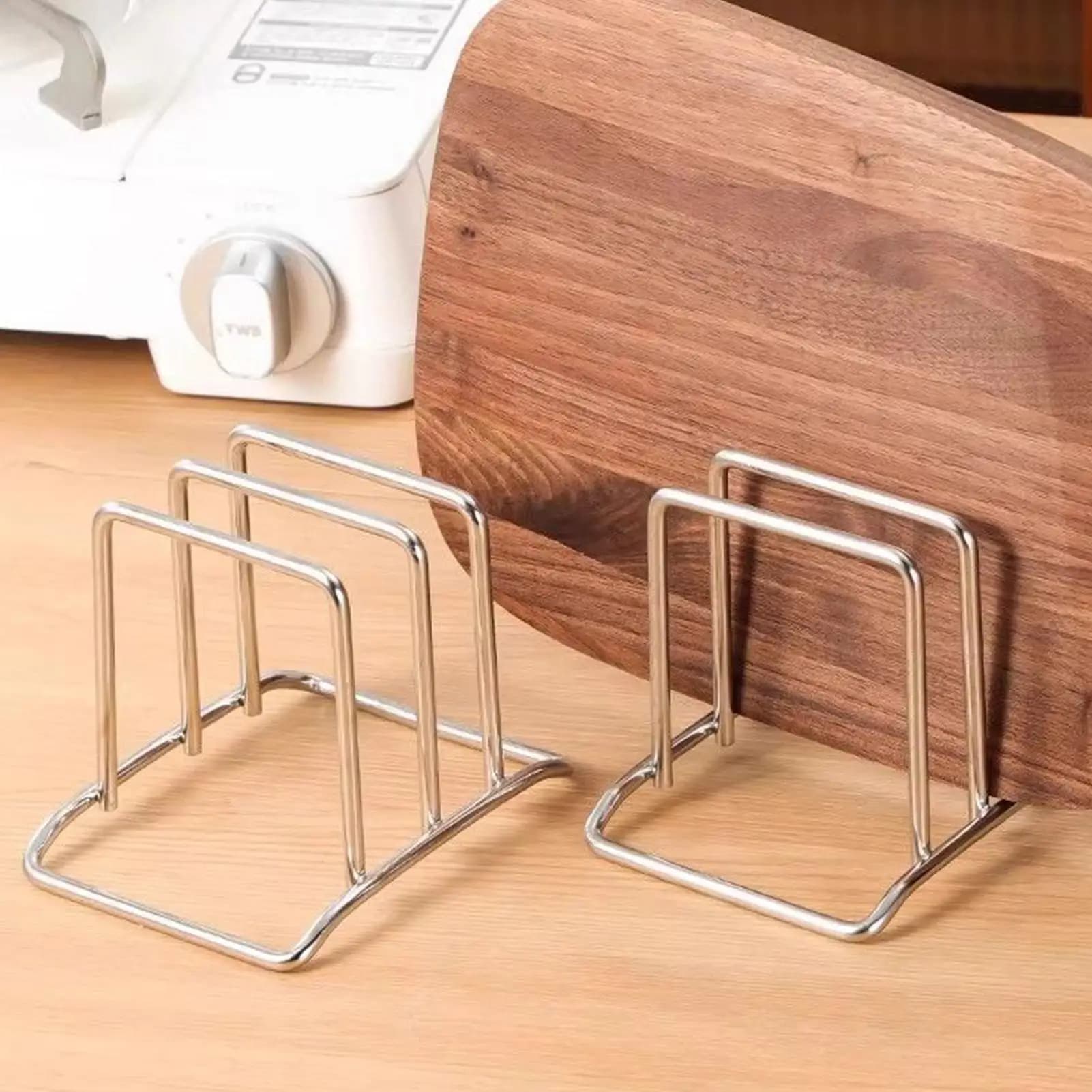 Stainless Steel Household Pot Lid Rack Cutting Board Rack Kitchen Cutting Board Storage Organizer Countertop Vegetable Board