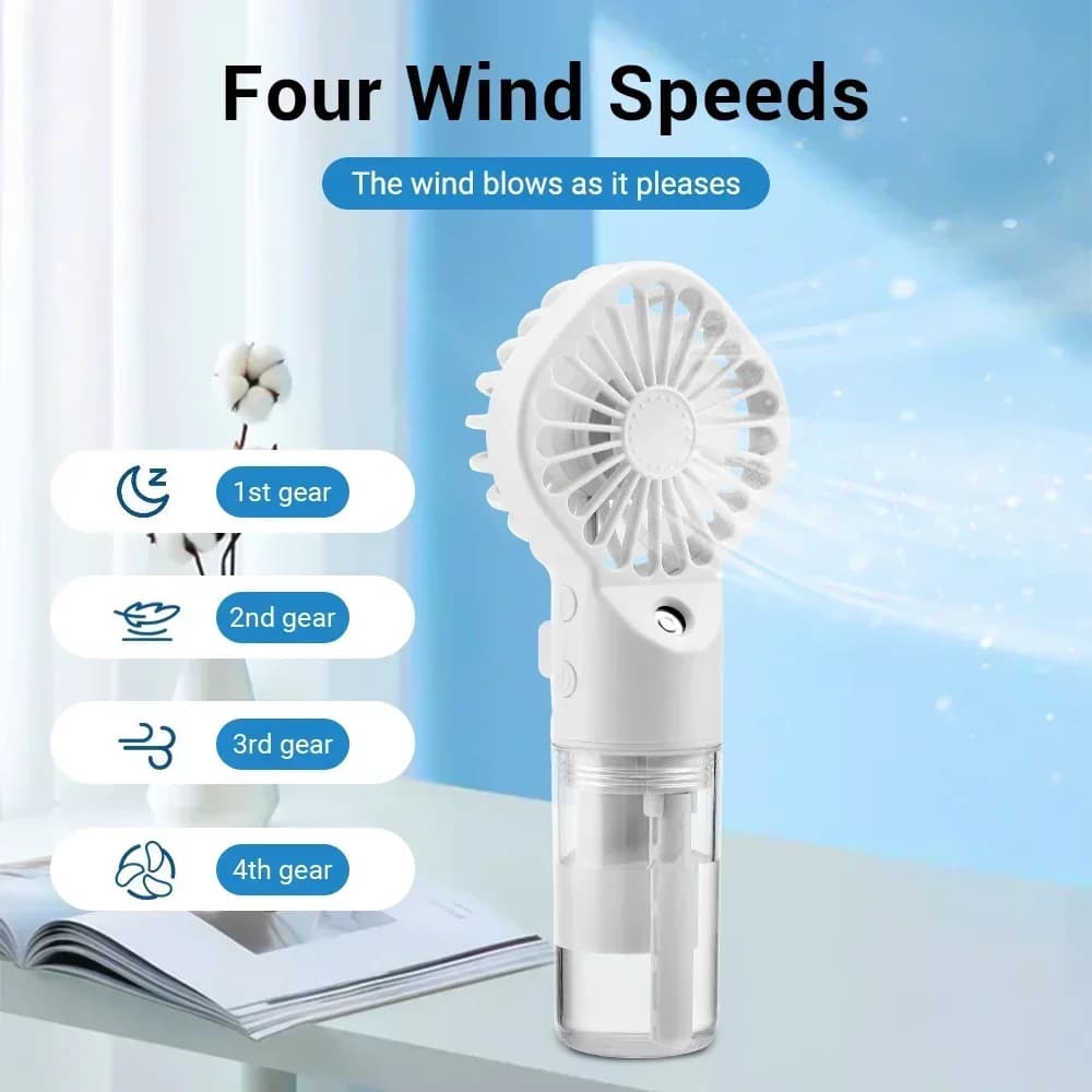 New Handheld Mini Air Conditioner USB Rechargeable Portable Humidifier Mist Cooler Cooling Spray Humidifier Fan for Home Office