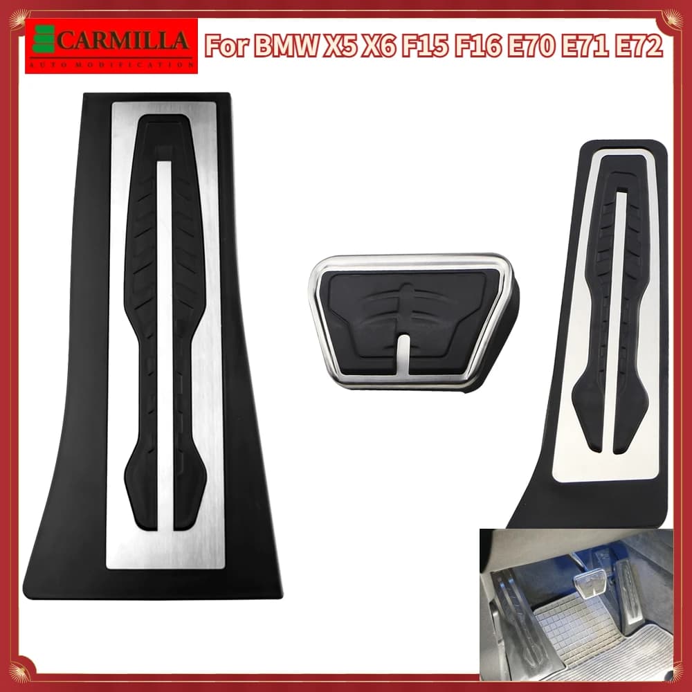 LHD Gas carburante freno poggiapiedi Pedal Plate Pad per BMW X5 X6 F15 F16 E70 E71 E72 pedali Pad accessori auto