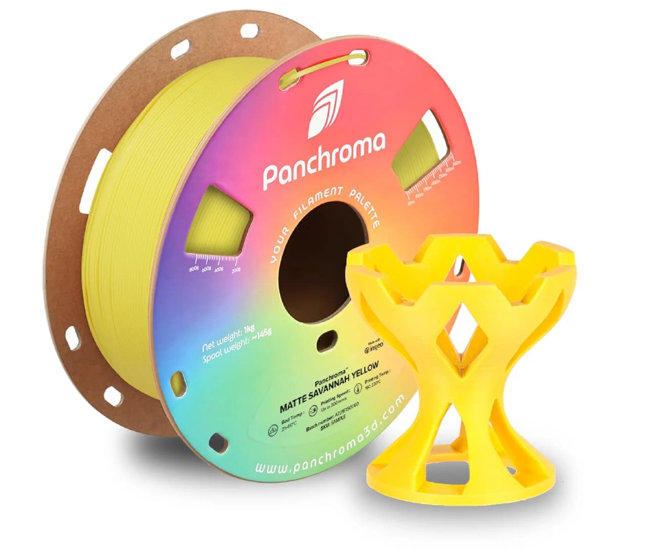 Filament PLA Opaco Polymaker Panchroma, Yellow Savannah Opaco 1.75mm 1kg for 3D Printing, Compatible with the Most 3D Printers FDM, 2.2 pounds