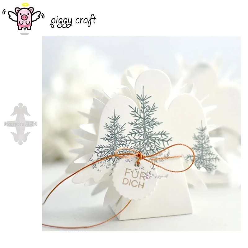 Piggy Craft metal cutting dies cut die mold Angel Wings gift box Scrapbook paper craft knife mould blade punch stencils dies