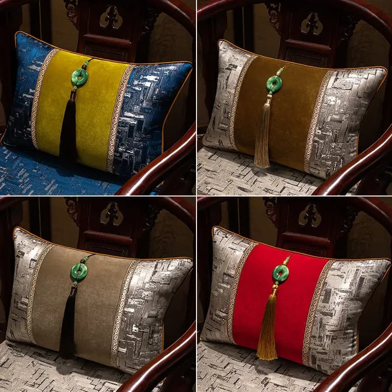 Nuovo Cuscino Decorativo in Stile Cinese per Divano, Cuscini Lombari, Poggiatesta per Letto, Grandi Cuscini di Supporto Lombare per Letto