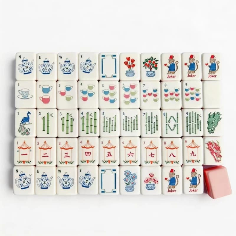 Tessere da mahjong LTT a quattro strati in acrilico rosa chiaro, lucidate a mano per uso domestico
