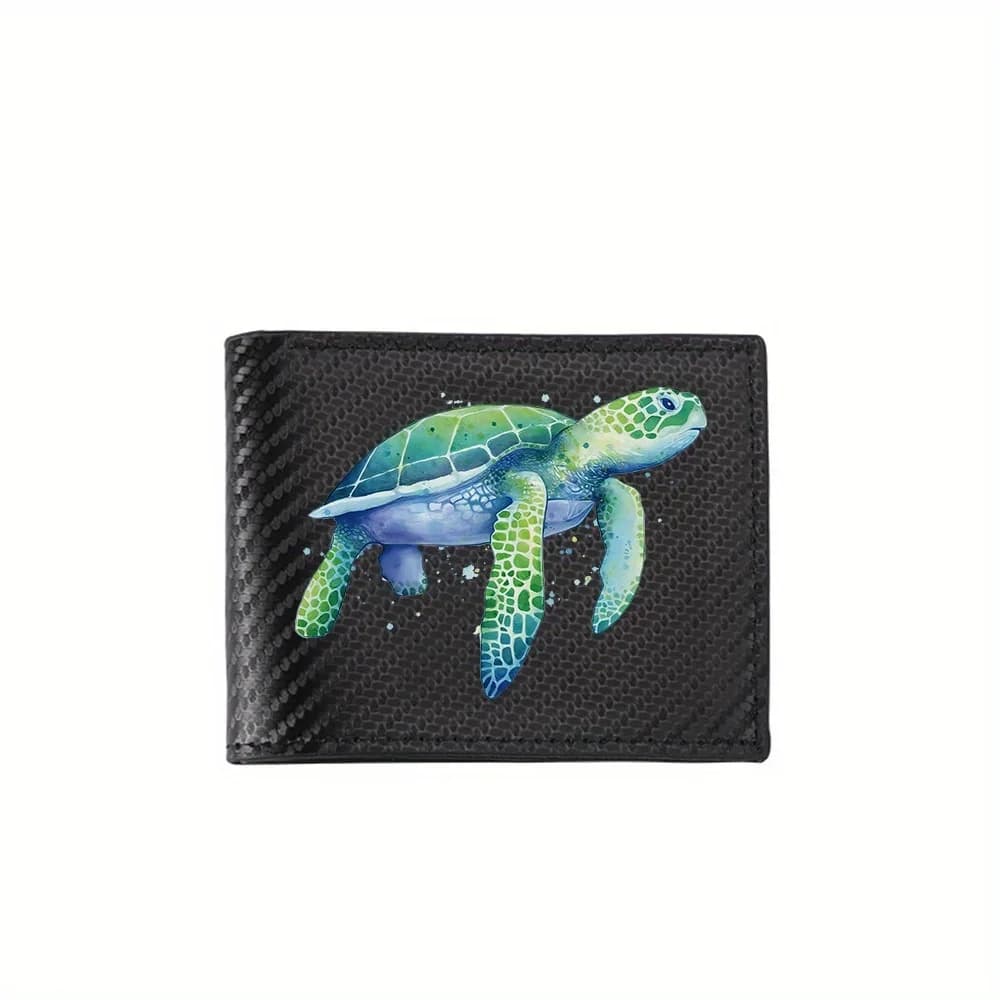 Tartaruga marina illustrazione ad acquerello animale acquatico Portafogli da uomo Affari semplici Design moderno ed elegante con stampa Regali per il padre