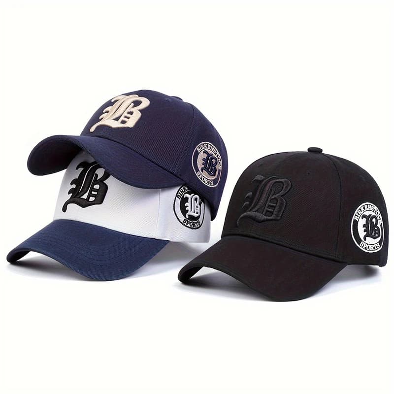 Baseball caps embroidered with letter FLB gothic unisex Adjustable casual hats for spring and autumn outdoors Sun protection hat